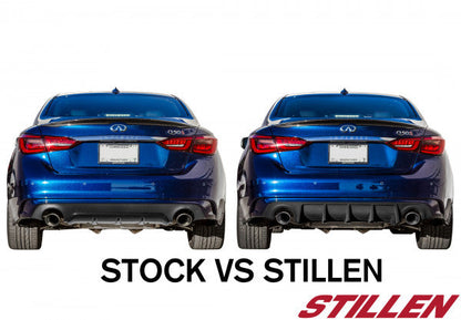 Stillen Infiniti Q50 Rear Diffuser Matte Black For 18-21 Infiniti Q50