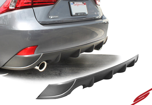 Stillen Lexus IS250, IS350 Rear Diffuser Matte Black For 14-2016 Lexus IS250, IS350
