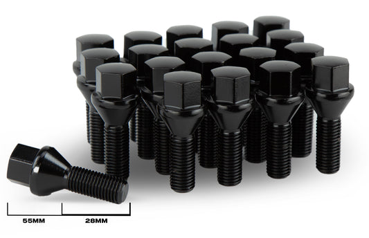 Aodhan LB55 Lug Bolts Set - Conical Seat, 28mm Shank Length
