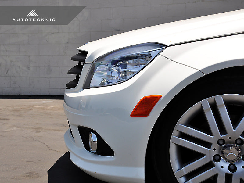 AutoTecknic Stealth Black Front Grille - Mercedes Benz W204 C-Class Sedan (2008-2013) - Graveyard Performance