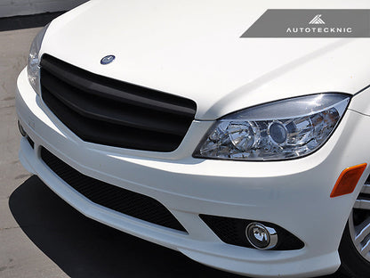 AutoTecknic Stealth Black Front Grille - Mercedes Benz W204 C-Class Sedan (2008-2013) - Graveyard Performance