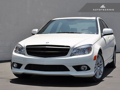 AutoTecknic Stealth Black Front Grille - Mercedes Benz W204 C-Class Sedan (2008-2013) - Graveyard Performance