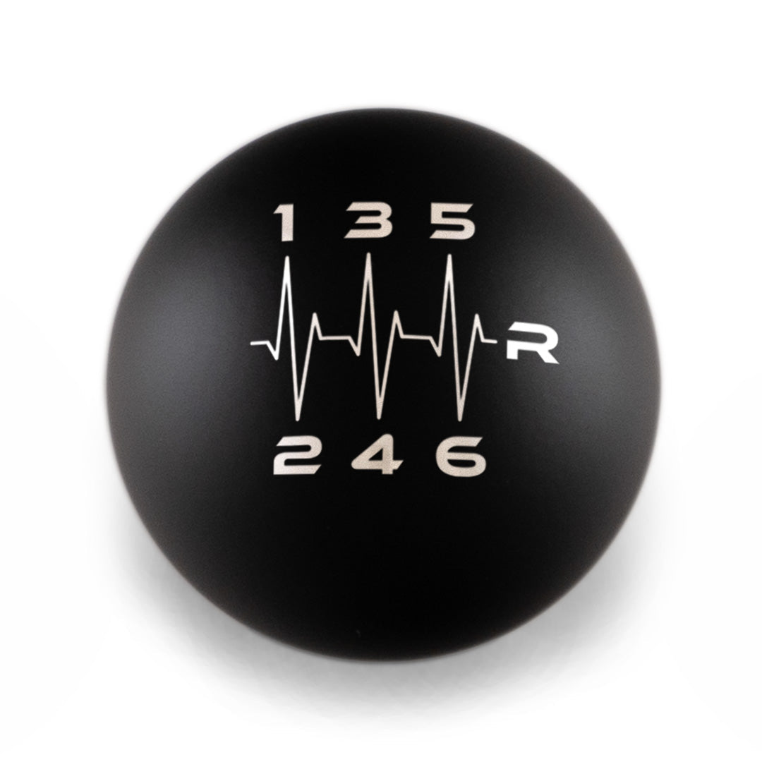 Billetworkz Weighted Shift Knob - 6 Speed Heartbeat Engraving for Subaru - Graveyard Performance
