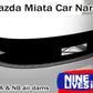 A digital rendering of black canards labeled "Mazda Miata CarNards for 90-05 air dams" by Nine Lives Racing. The design enhances front downforce with cutouts, fitting NA & NB air dams. The Nine Lives Racing logo, featuring blue and red colors, is visible at the bottom right.