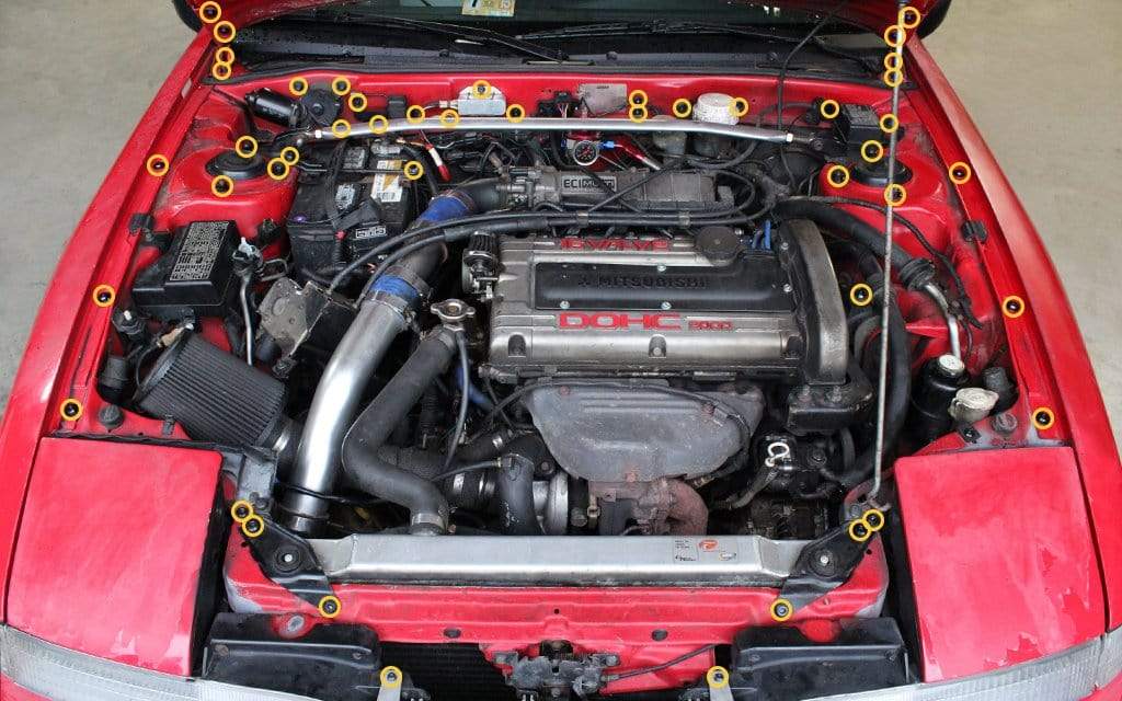 Eagle 1G Talon DSM (1990-1994) Titanium Full Engine Bay Kit - Graveyard Performance