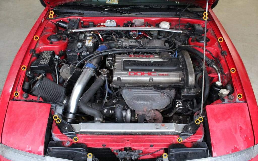 Eagle 1G Talon DSM (1990-1994) Titanium Partial Engine Bay Kit - Graveyard Performance