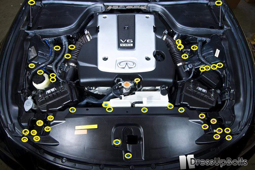 Infiniti G37 Coupe and Sedan (2008-2013) Titanium Engine Bay Kit - Graveyard Performance