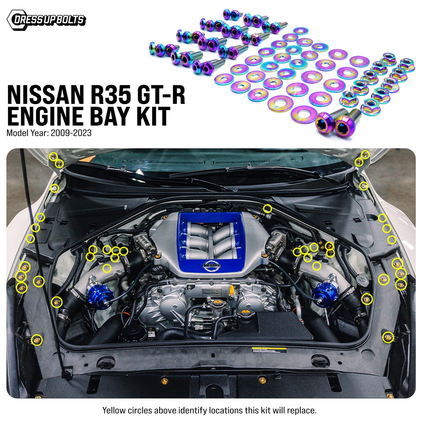 Titanium Hardware Engine Bay Kit - Nissan R35 GT-R (2009-2023) - Graveyard Performance