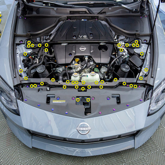 Stage 1 Titanium Hardware Engine Bay Kit - 2023+ Nissan Z - Graveyard Performance