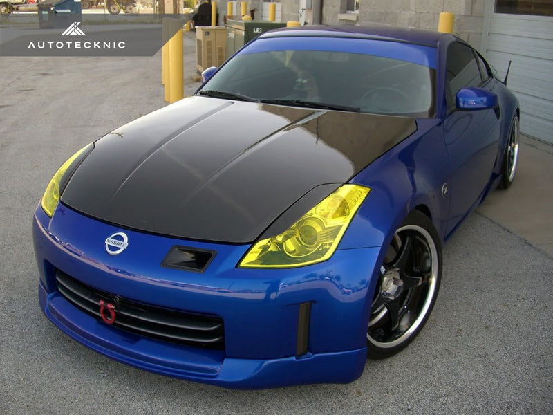 AutoTecknic Pre-preg Carbon Fiber Headlight Trim Set - Nissan 350Z - Graveyard Performance