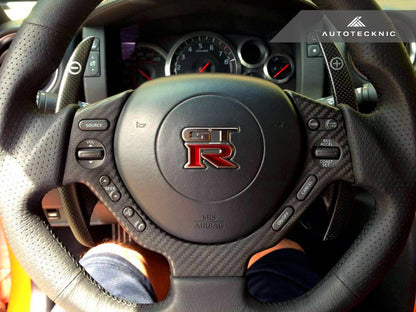 AutoTecknic Dry Carbon Fiber Steering Wheel Trim - Nissan R35 GTR