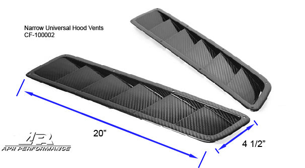 APR Performance Carbon Fiber Universal Fitment Hood Vents, Long