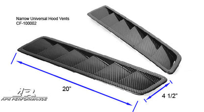 APR Performance Carbon Fiber Universal Fitment Hood Vents, Long