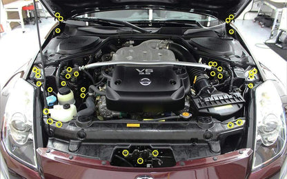 Stage 1 Titanium Hardware Engine Bay Kit - Nissan 350Z (2003-2006) - Graveyard Performance