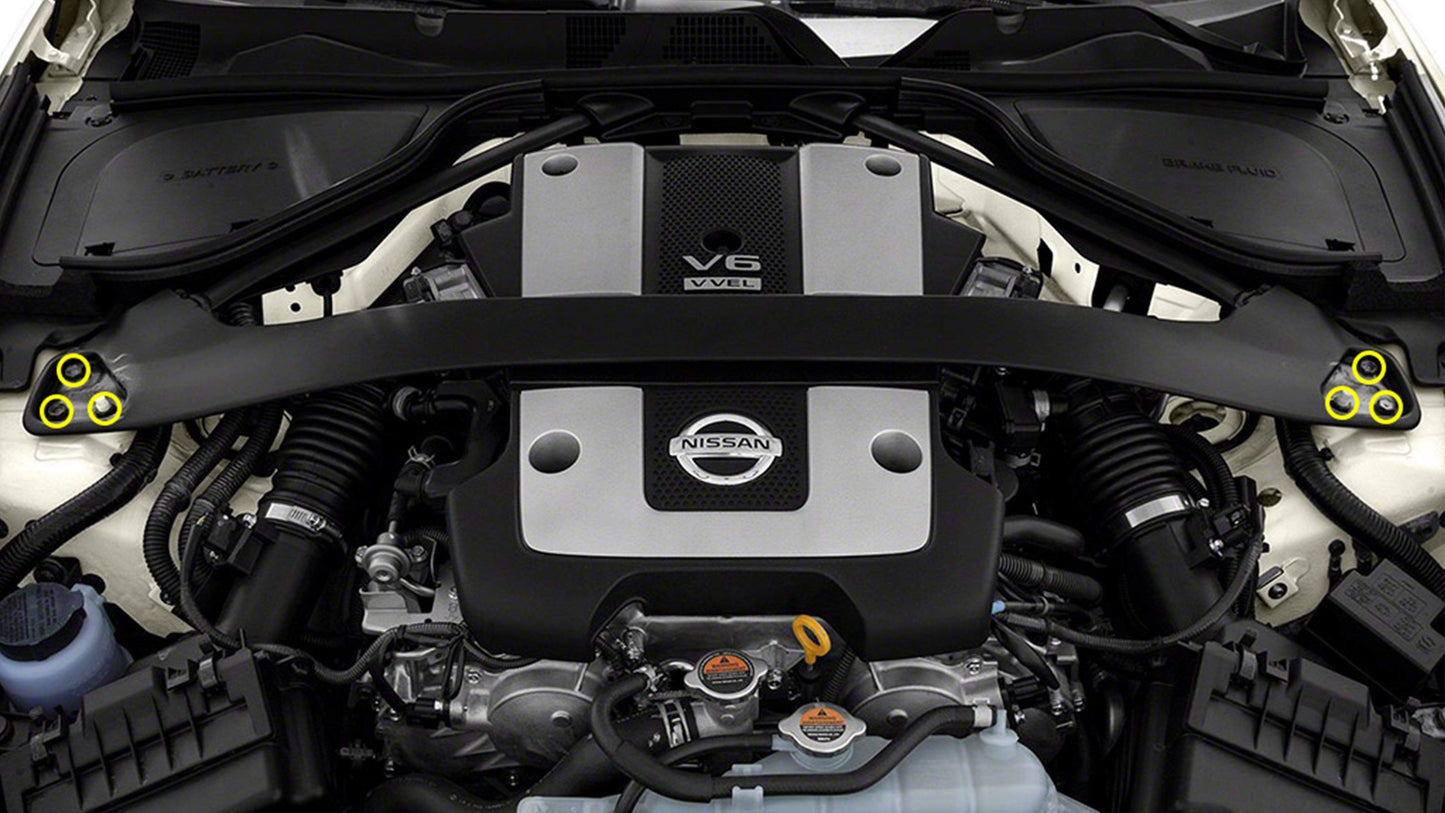Titanium Hardware Strut Tower Bar Kit - Nissan 370Z - Graveyard Performance