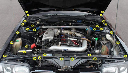 Titanium Hardware Engine Bay Kit - Nissan Skyline GTS-R (R31) - Graveyard Performance