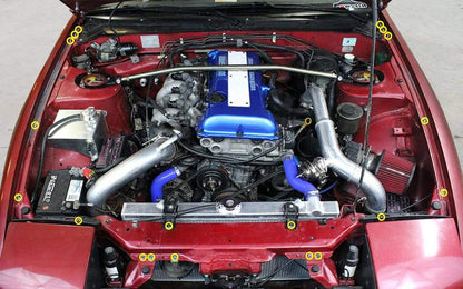 Nissan Silvia S13 (1989-1995) Titanium Partial Engine Bay Kit - Graveyard Performance