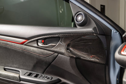 OLM LE Carbon Fiber Interior Door Handle Trim Covers (Full Set) - 2016 - 21 Honda Civic / 2017-21 Honda Civic Type R - Graveyard Performance