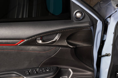 OLM LE Carbon Fiber Interior Door Handle Trim Covers (Full Set) - 2016 - 21 Honda Civic / 2017-21 Honda Civic Type R - Graveyard Performance