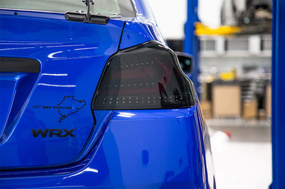 OLM Evolution Tail Lights (Smoked Lens, Black Base, Red Bar) - 2015-2021 WRX / STI