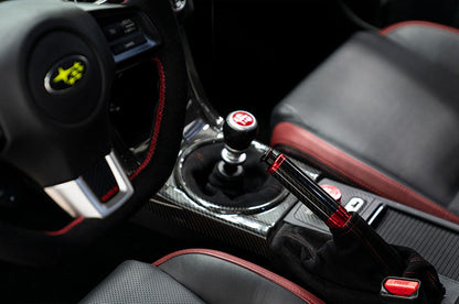 OLM Signature Series Ebrake Handle (Black Carbon w/Red) - 2015-2021 WRX & STI / 2013-2022 FR-S / BRZ / 86 / 2014-2018 Forester / 2013+ *Crosstrek - Graveyard Performance