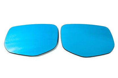 OLM Wide Angle Convex Mirrors w/ Turn Signals / Defrosters (Blue) - Subaru WRX 2022+ - Graveyard Performance