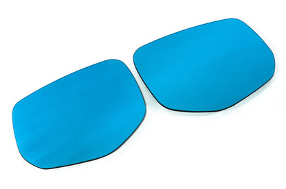 OLM Wide Angle Convex Mirrors w/ Turn Signals / Defrosters (Blue) - Subaru WRX 2022+ - Graveyard Performance