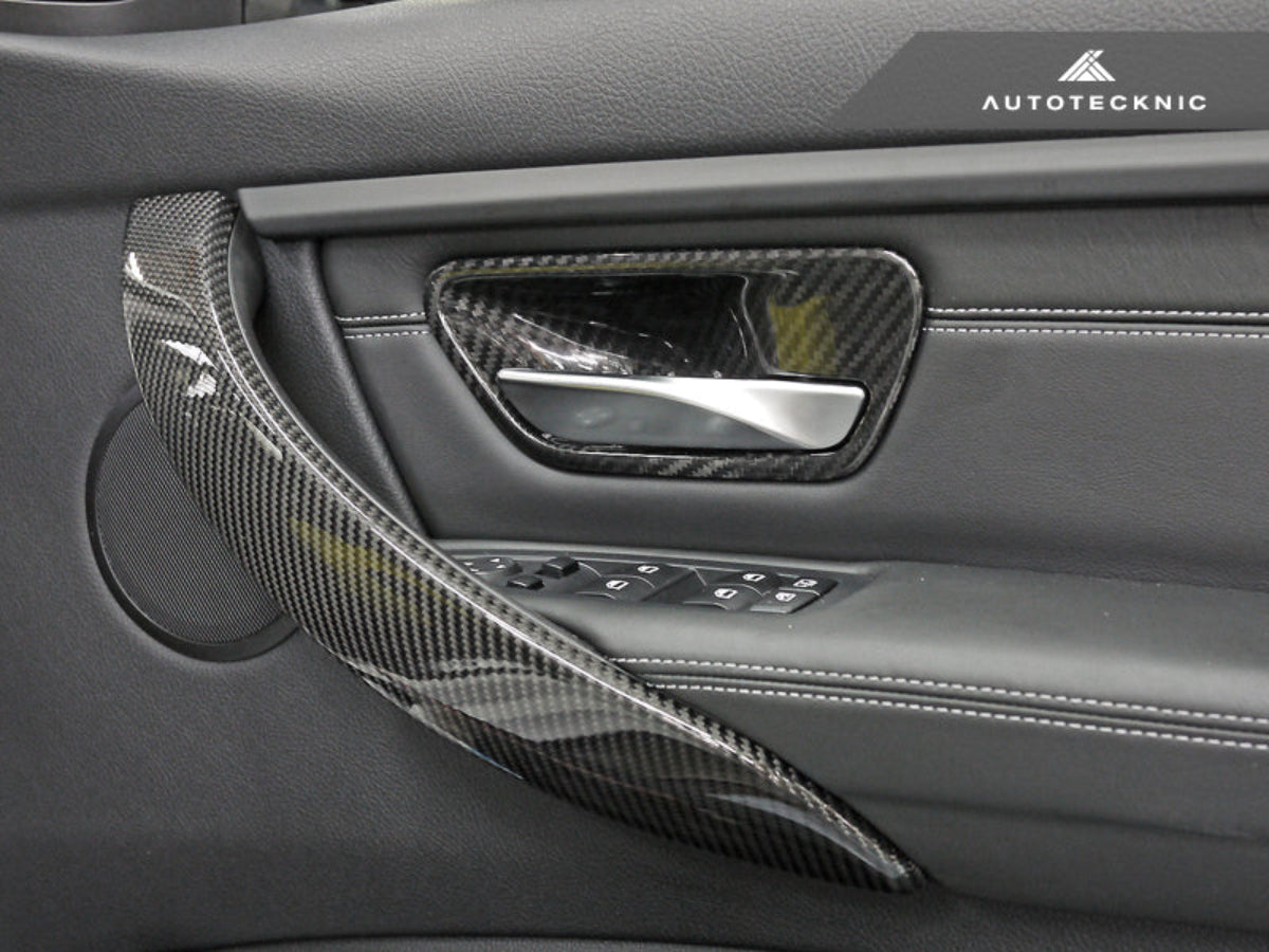 AutoTecknic Dry Carbon Interior Door Handle Trim Set - BMW F-Chassis - Graveyard Performance