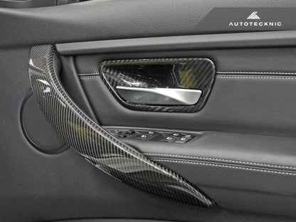 AutoTecknic Dry Carbon Interior Door Handle Trim Set - BMW F-Chassis - Graveyard Performance