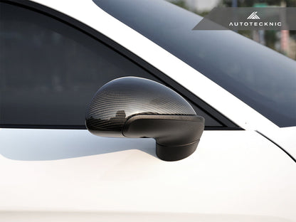 AutoTecknic Replacement Carbon Fiber Mirror Covers - Porsche 991 Carrera | 981 Cayman / Boxster - Graveyard Performance