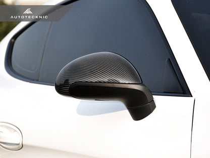 AutoTecknic Replacement Carbon Fiber Mirror Covers - Porsche 991 Carrera | 981 Cayman / Boxster - Graveyard Performance