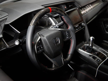 PRL Motorsports Steering Wheel 2016-2021 Civic Carbon and Suede Red