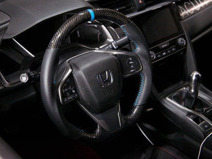 PRL Motorsports Steering Wheel 2016-2021 Civic Carbon and Leather Blue