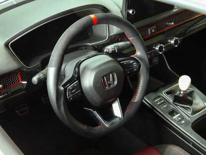 PRL Motorsports Steering Wheel 2022 Civic Leather and Suede Red