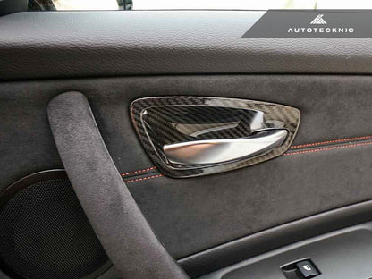AutoTecknic Dry Carbon Interior Door Handle Trim Set - E82 1M | 1-Series - Graveyard Performance