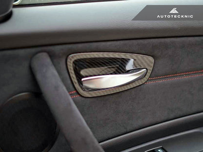 AutoTecknic Dry Carbon Interior Door Handle Trim Set - E82 1M | 1-Series - Graveyard Performance