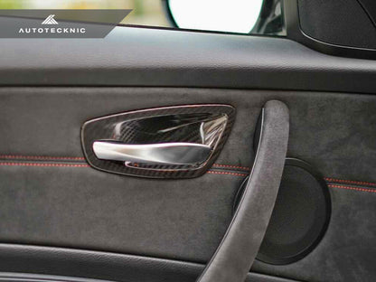 AutoTecknic Dry Carbon Interior Door Handle Trim Set - E82 1M | 1-Series - Graveyard Performance