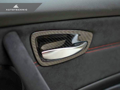 AutoTecknic Dry Carbon Interior Door Handle Trim Set - E82 1M | 1-Series - Graveyard Performance