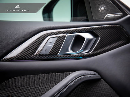 AutoTecknic Dry Carbon Interior Door Handle Trim Set - G22 4-Series - Graveyard Performance
