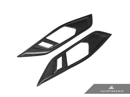 AutoTecknic Dry Carbon Interior Door Handle Trim Set - G22 4-Series - Graveyard Performance