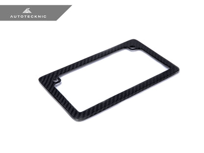 AutoTecknic Dry Carbon Fiber Motorcycle License Plate Frame - Graveyard Performance