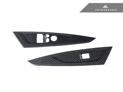 AutoTecknic Dry Carbon Window Switch Panel Trim Set - G22 4-Series - Graveyard Performance