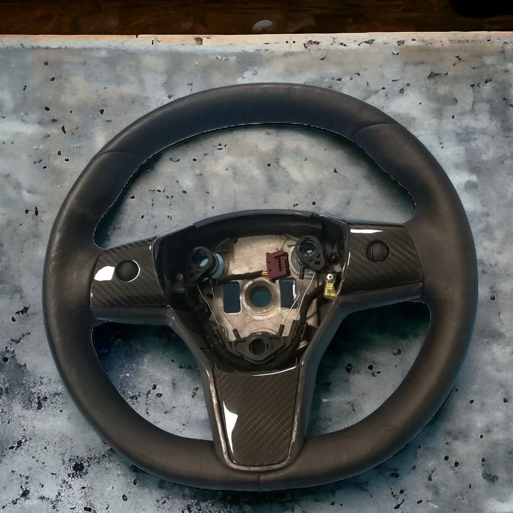 Tesla Model 3 & Y Carbon Fiber Steering Wheel Accents | Palenon Performance - Graveyard Performance