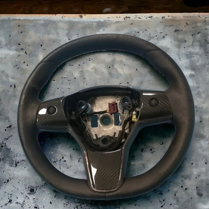 Tesla Model 3 & Y Carbon Fiber Steering Wheel Accents | Palenon Performance - Graveyard Performance