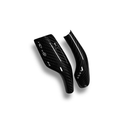 Tesla Model 3 & Y Carbon Fiber Steering Shift Stalk Covers | Palenon Performance - Graveyard Performance