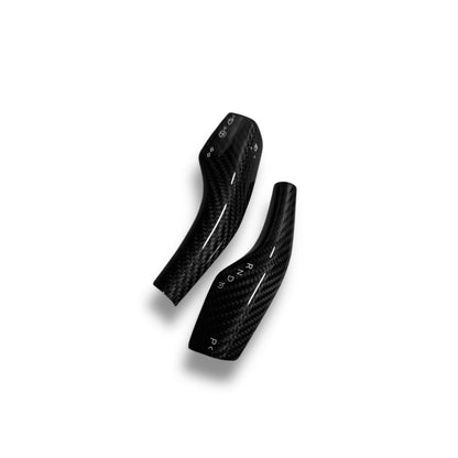 Tesla Model 3 & Y Carbon Fiber Steering Shift Stalk Covers | Palenon Performance - Graveyard Performance