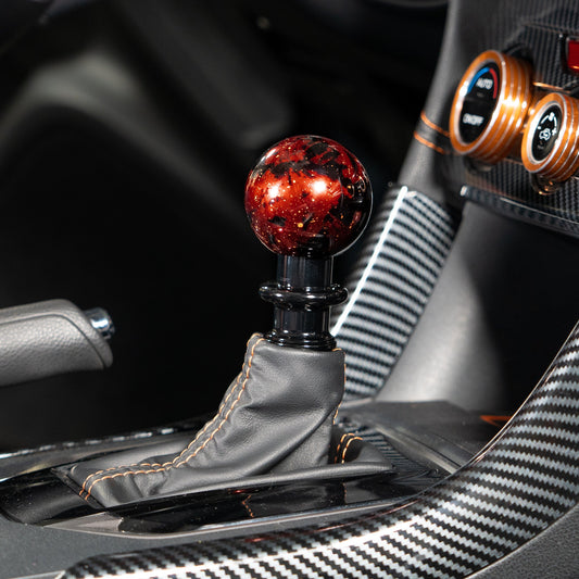 Billetworkz Automatic Shifter - Red Cosmic Space - Fits Subaru CVT: WRX (15–21), Crosstrek (13–23), Forester (14–18), Impreza (12–23), Legacy/Outback (10–14) - Graveyard Performance