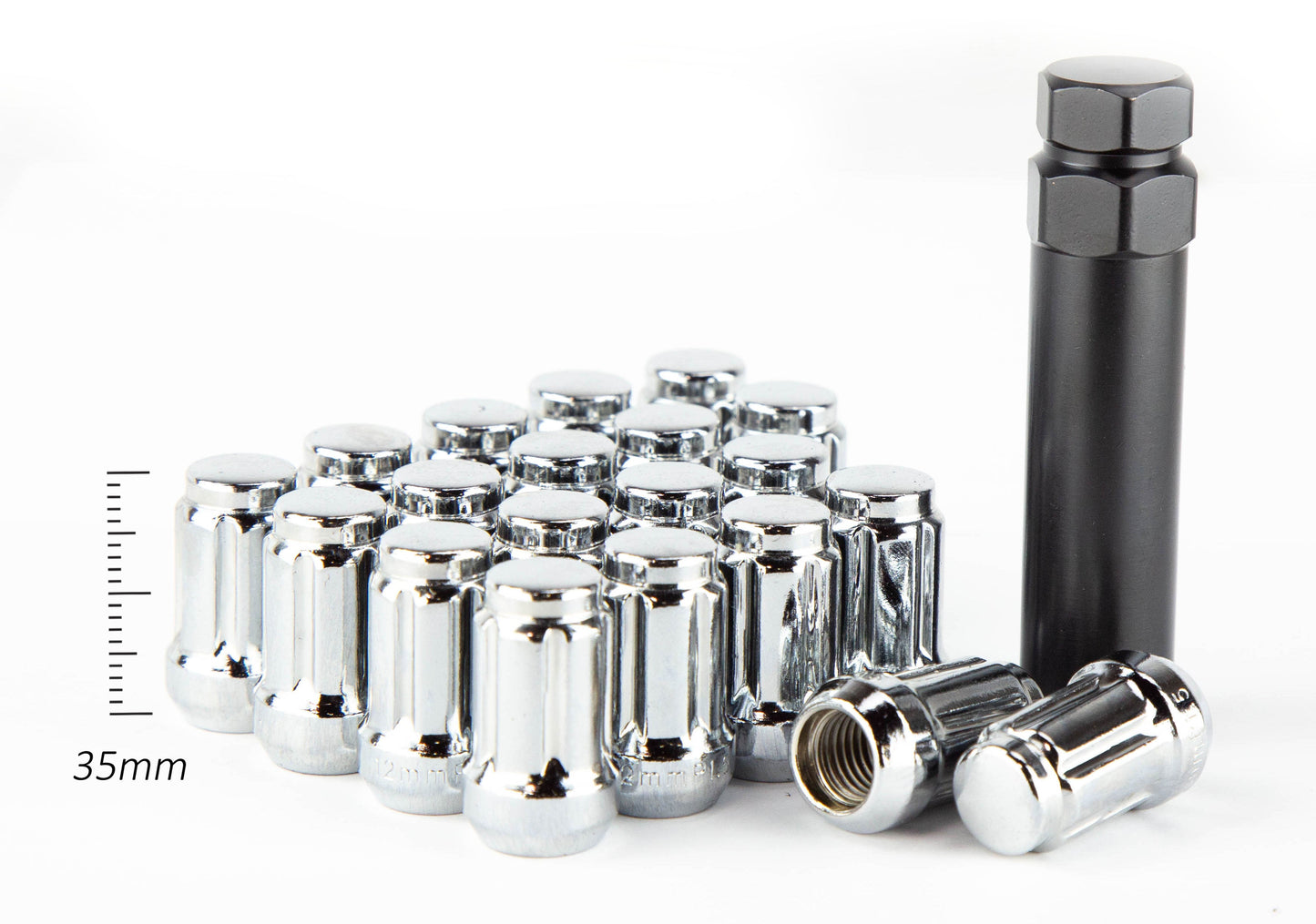 Aodhan Spline Lug nuts Set of 20 - Conical Seat ,35mm Overall Size