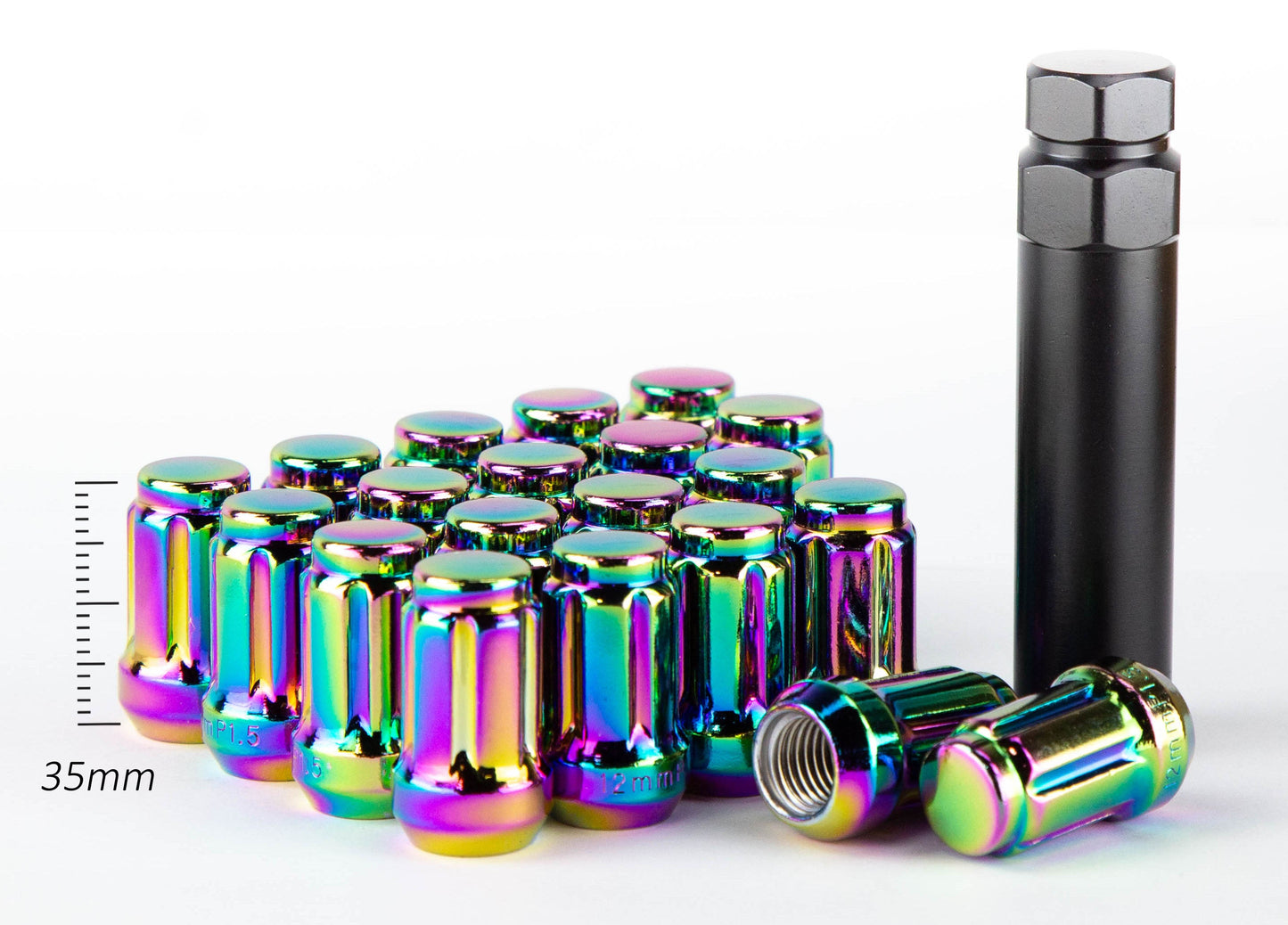 Aodhan Spline Lug nuts Set of 20 - Conical Seat ,35mm Overall Size