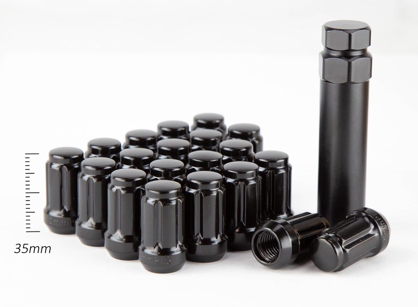 Aodhan Spline Lug nuts Set of 20 - Conical Seat ,35mm Overall Size